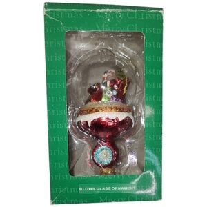 Vintage Santa Claus Large Blown Glass Ornament